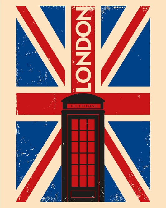 Malen nach Zahlen - Malen nach Zahlen - Retro - London rote Zelle