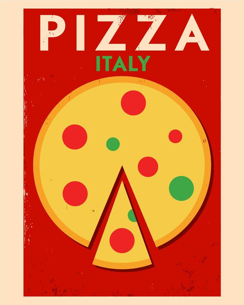 Malen nach Zahlen - Malen nach Zahlen - Retro - Italien Pizza