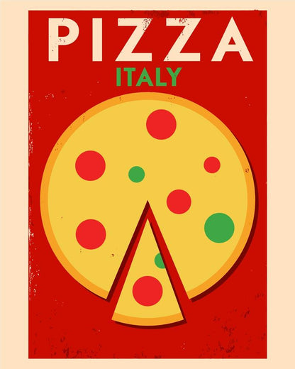 Malen nach Zahlen - Malen nach Zahlen - Retro - Italien Pizza