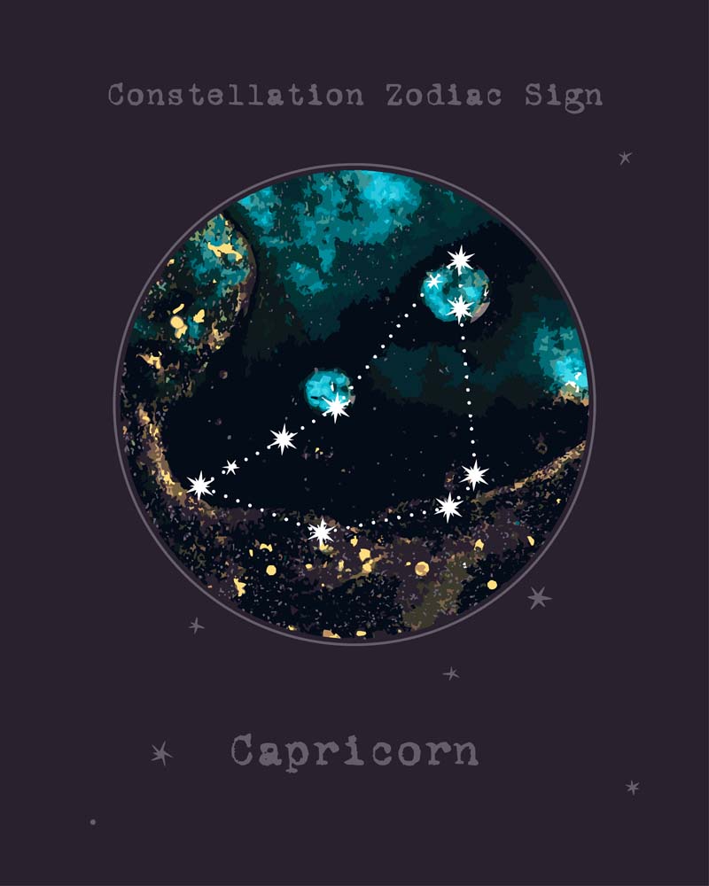 Malen nach Zahlen - Malen nach Zahlen - Sternzeichen - Capricorn - Steinbock
