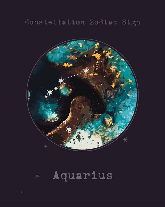 Malen nach Zahlen - Malen nach Zahlen - Sternzeichen - Aquarius - Wassermann