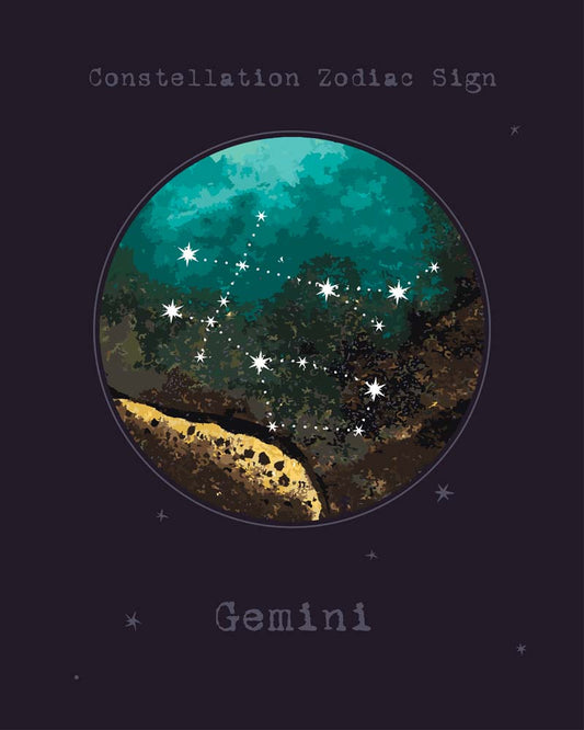 Malen nach Zahlen - Malen nach Zahlen - Sternzeichen - Gemini - Zwillinge
