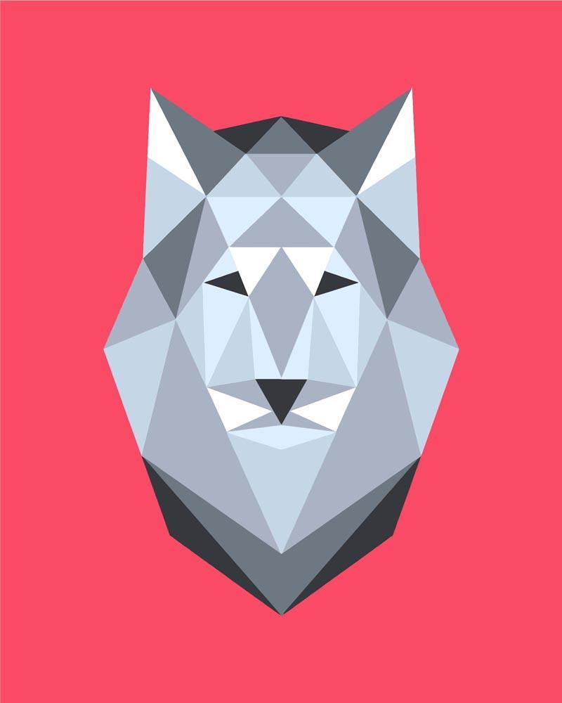 Malen nach Zahlen - Malen nach Zahlen - Polygon Wolf