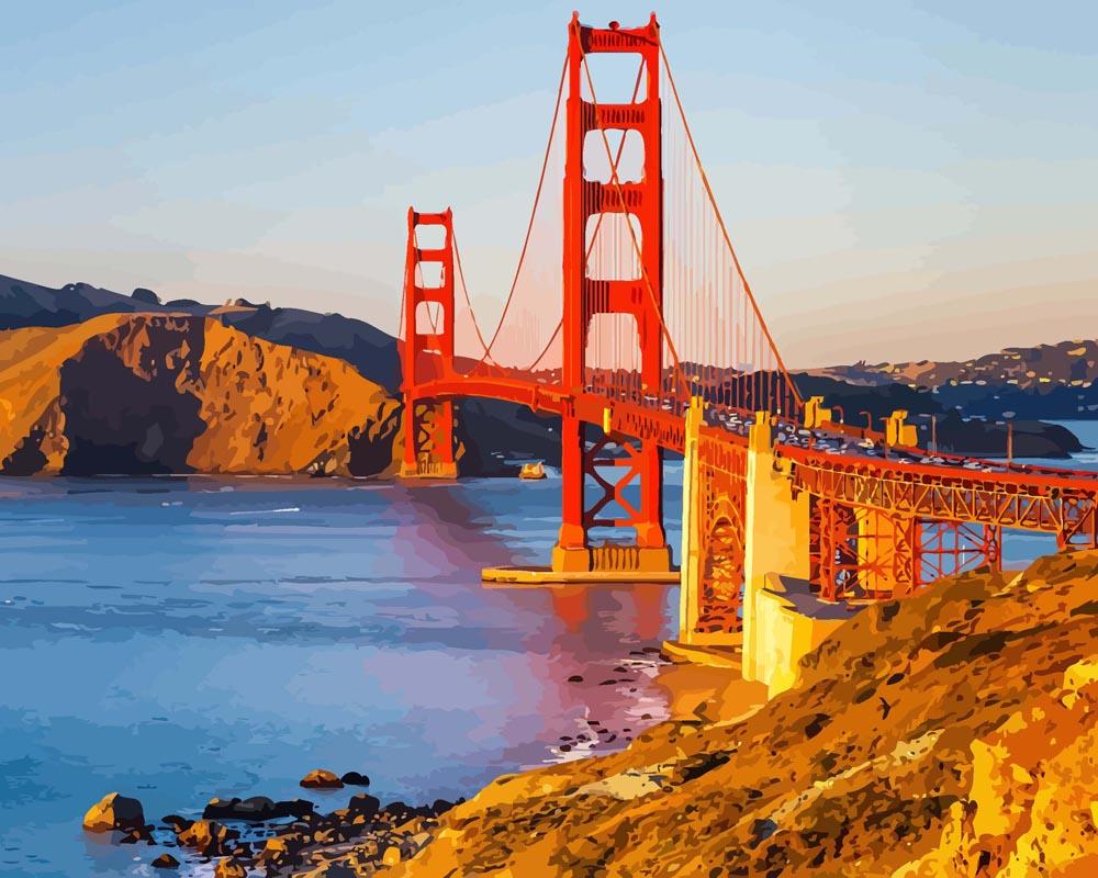 Malen nach Zahlen - Malen nach Zahlen - Golden Gate Brücke