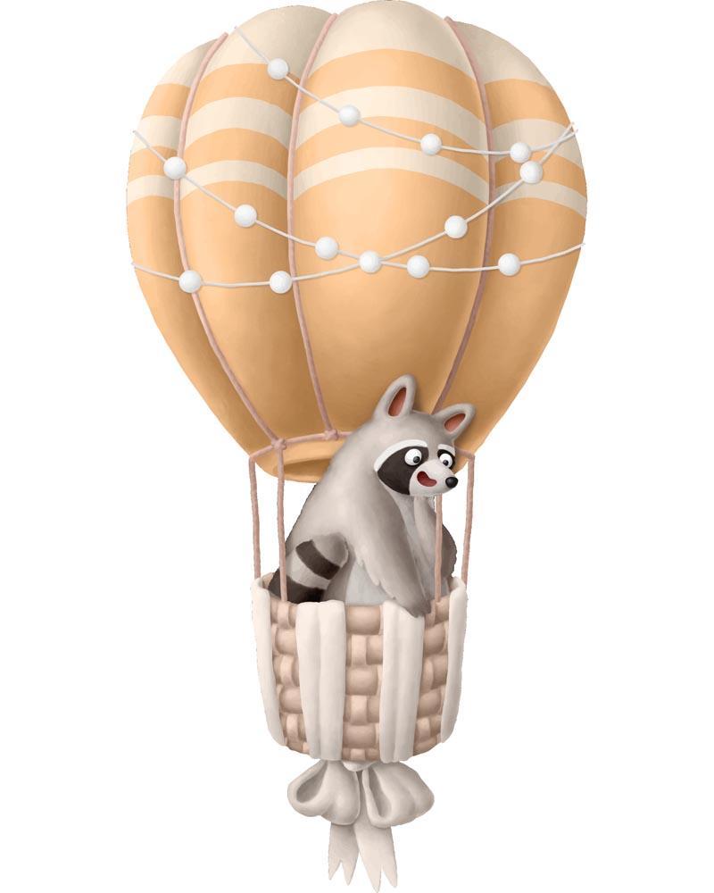 Malen nach Zahlen - Malen nach Zahlen - Heißluftballon - Waschbär