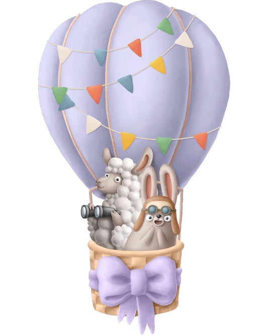 Malen nach Zahlen - Malen nach Zahlen - Heißluftballon - Schaf und Hase