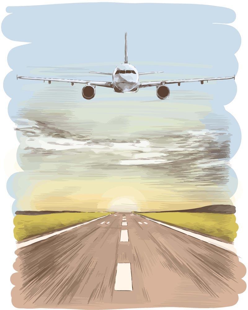 Malen nach Zahlen - Malen nach Zahlen - Flugzeug im Anflug