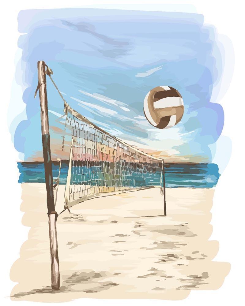 Malen nach Zahlen - Malen nach Zahlen - Beach Volleyball
