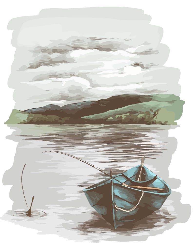 Malen nach Zahlen - Malen nach Zahlen - Boot auf dem Fluss