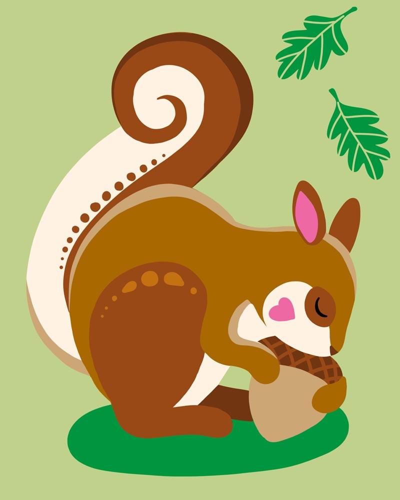 Malen nach Zahlen - Malen nach Zahlen Kinder - Eichhörnchen - Artist's Edition - by Anneke Schipper