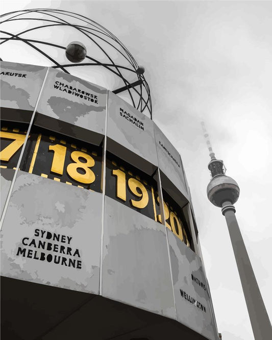 Malen nach Zahlen - Malen nach Zahlen - Berliner Fernsehturm und Weltzeituhr