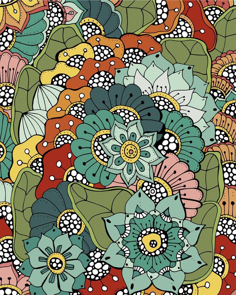 Malen nach Zahlen - Malen nach Zahlen - Floral-Illustration