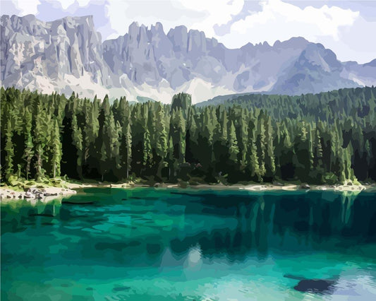 Malen nach Zahlen - Malen nach Zahlen - See - Wald und Berge