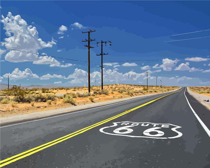 Malen nach Zahlen - Malen nach Zahlen - U.S. Route 66