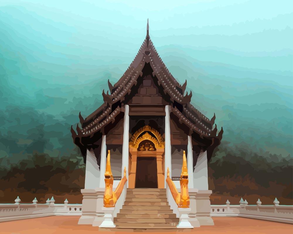 Malen nach Zahlen - Malen nach Zahlen - Thai Tempel