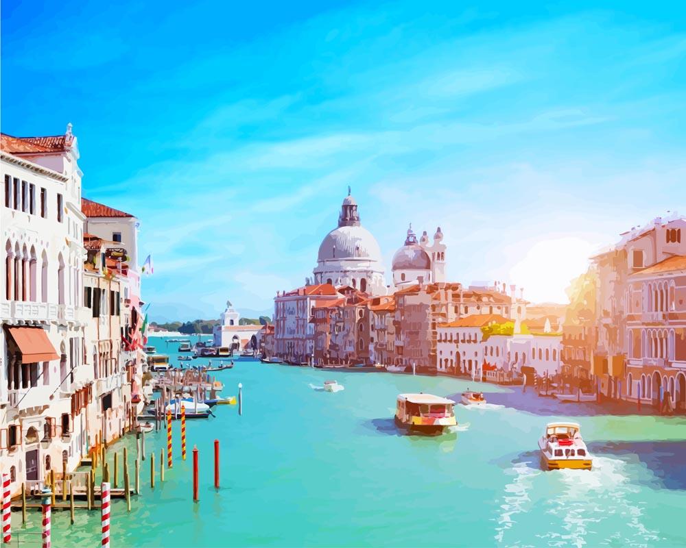 Malen nach Zahlen - Malen nach Zahlen - Venedig in Blau