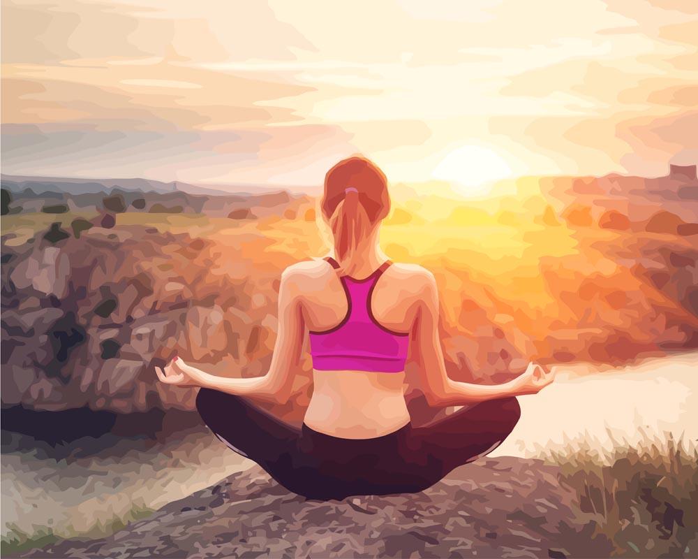 Malen nach Zahlen - Malen nach Zahlen - Junge Frau Yoga Meditation