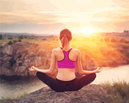 Malen nach Zahlen - Malen nach Zahlen - Junge Frau Yoga Meditation