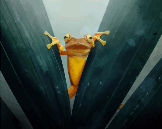 Malen nach Zahlen - Malen nach Zahlen - Frosch auf Blättern