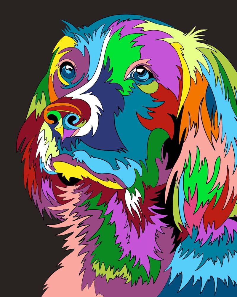 Malen nach Zahlen - Malen nach Zahlen - Neon Hund