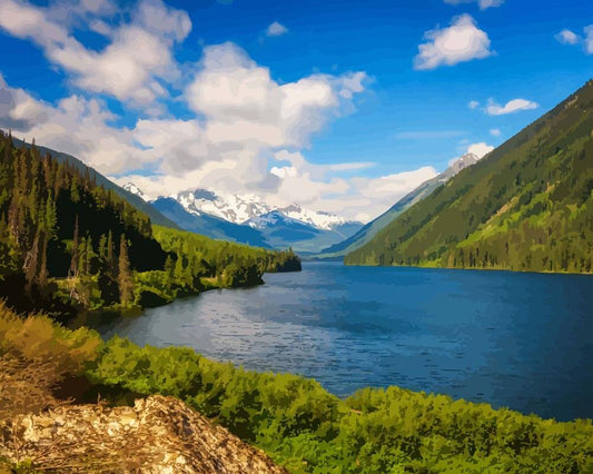 Malen nach Zahlen - Malen nach Zahlen - Duffey See in Britisch-Kolumbien, Kanada