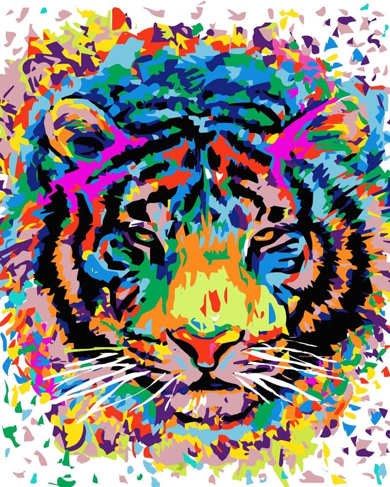 Malen nach Zahlen - Malen nach Zahlen - Neon Tigerbild