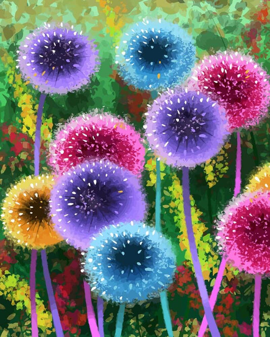 Malen nach Zahlen - Malen nach Zahlen - Bunte Pusteblumen