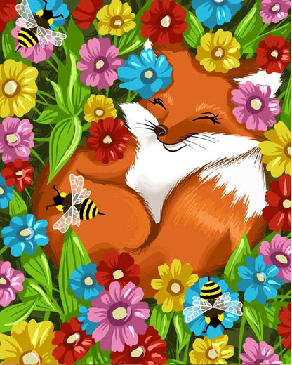 Malen nach Zahlen - Malen nach Zahlen - Fox und Bienen