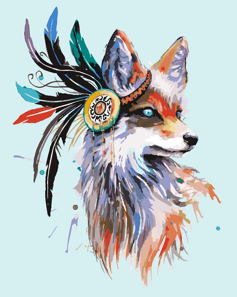 Malen nach Zahlen - Malen nach Zahlen - Fuchs mit Federn - by Pixie Cold