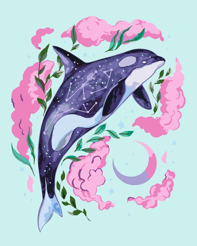 Malen nach Zahlen - Malen nach Zahlen - Orca Mint - by Pixie Cold