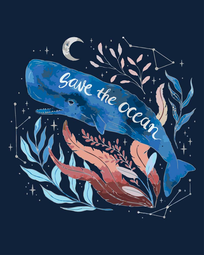 Malen nach Zahlen - Malen nach Zahlen - Save the ocean - by Pixie Cold