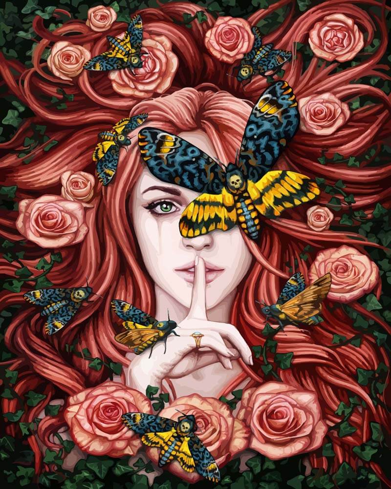 Malen nach Zahlen - Malen nach Zahlen - Lady Moth - by Sarah Richter