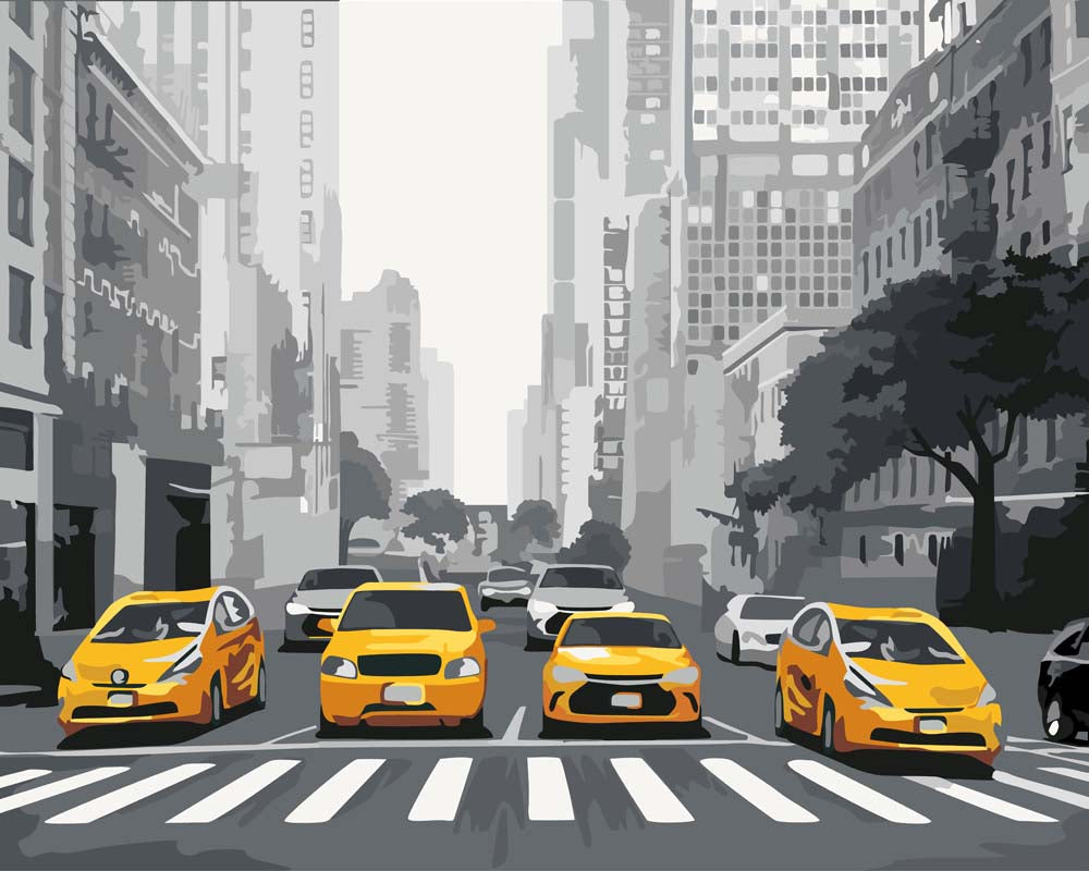 Malen nach Zahlen - Malen nach Zahlen - Taxi in New York City