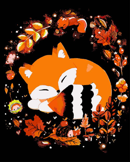 Malen nach Zahlen - Malen nach Zahlen - Fuchs im Herbst - by Tiny Tami