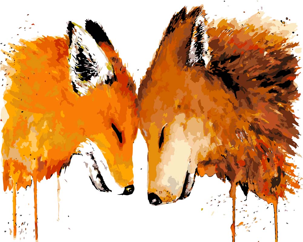 Malen nach Zahlen - Malen nach Zahlen - Fuchs und Wolf - by Tiny Tami