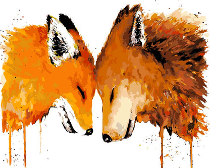 Malen nach Zahlen - Malen nach Zahlen - Fuchs und Wolf - by Tiny Tami
