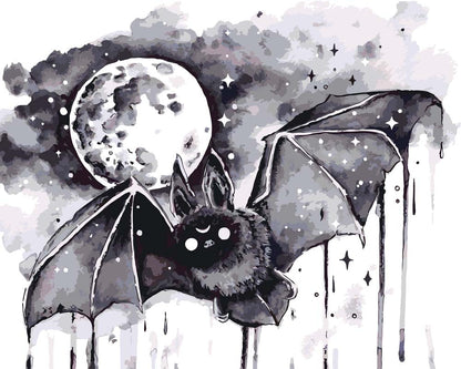 Malen nach Zahlen - Malen nach Zahlen - Galaxy Fledermaus - by Tiny Tami