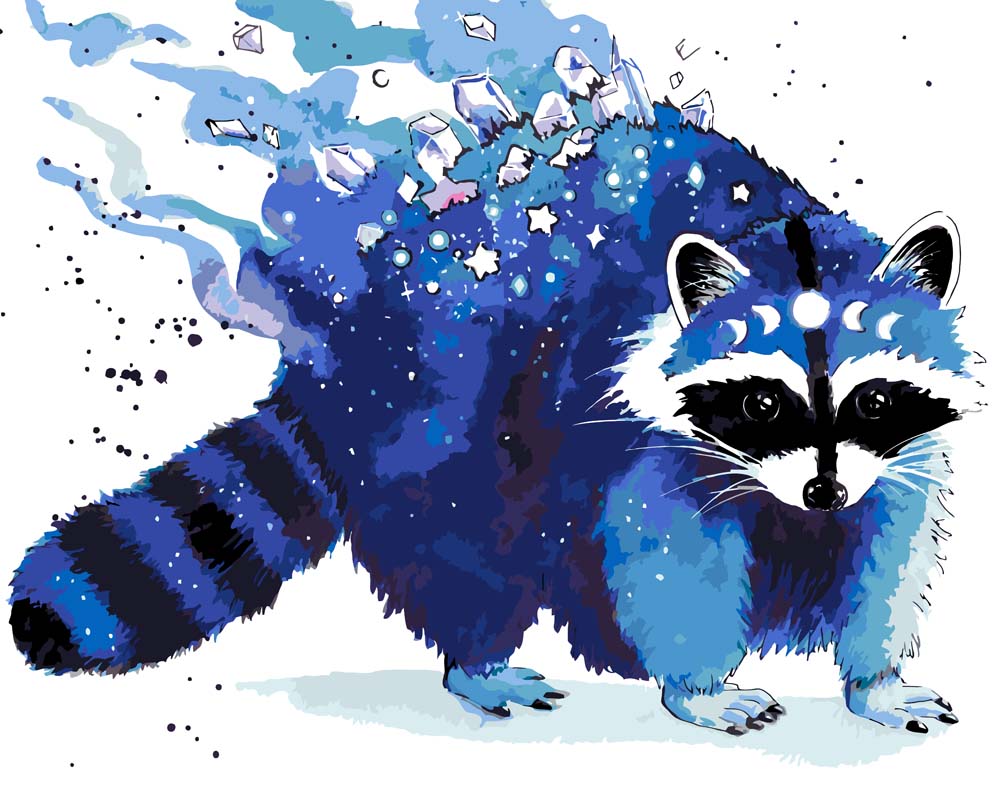 Malen nach Zahlen - Malen nach Zahlen - Galaxy Waschbär - by Tiny Tami