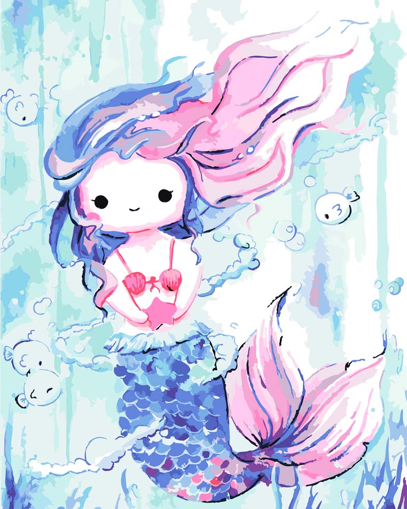 Malen nach Zahlen - Malen nach Zahlen - Kleine Meerjungfrau - by Tiny Tami