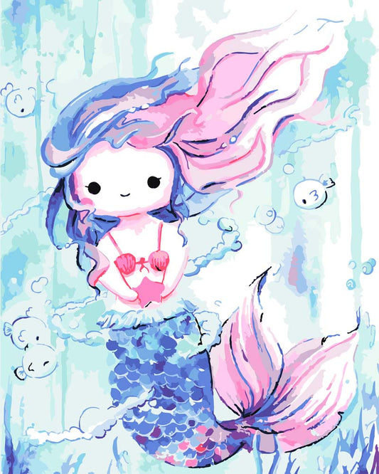 Malen nach Zahlen - Malen nach Zahlen - Kleine Meerjungfrau - by Tiny Tami