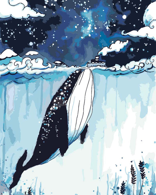 Malen nach Zahlen - Malen nach Zahlen - Wal - Under the stars - by Tiny Tami