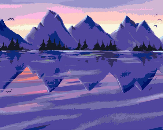 Malen nach Zahlen - Malen nach Zahlen - Gebirge - by Farbheldin