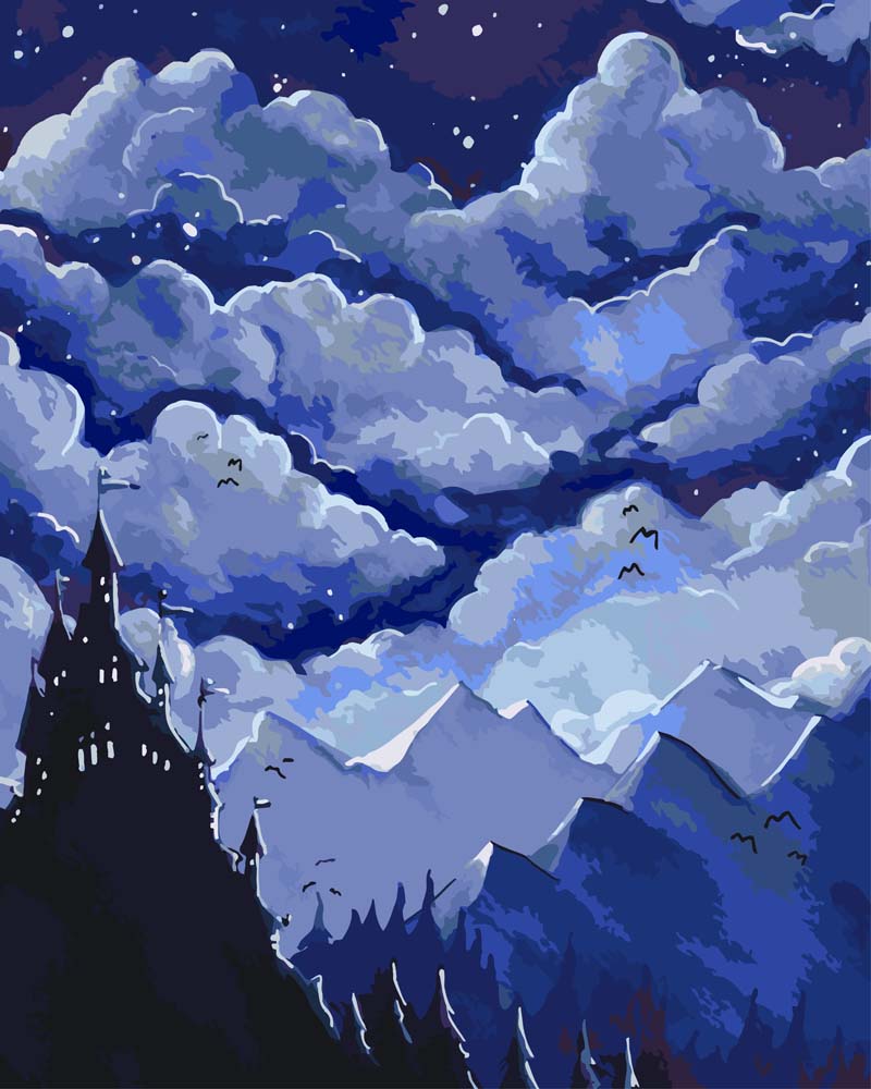 Malen nach Zahlen - Malen nach Zahlen - Nachtschloss - by Farbheldin