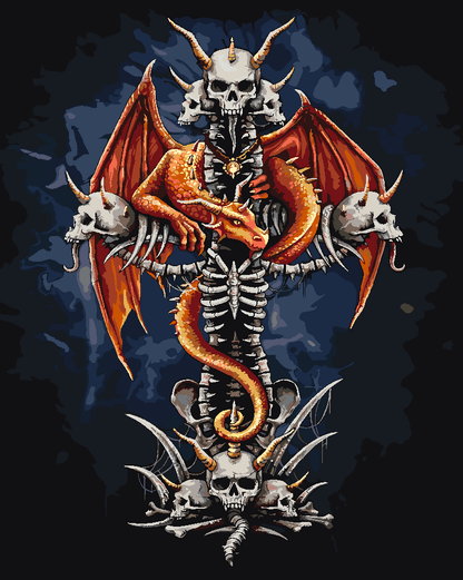 Malen nach Zahlen - Malen nach Zahlen - Dragons Cross - by Sarah Richter