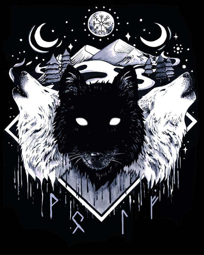 Malen nach Zahlen - Malen nach Zahlen - Fenrir,Skall und Hati - by Tiny Tami