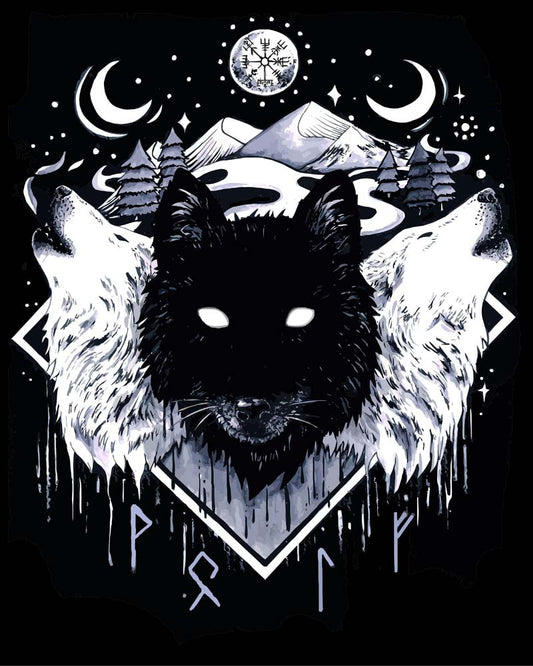 Malen nach Zahlen - Malen nach Zahlen - Fenrir,Skall und Hati - by Tiny Tami