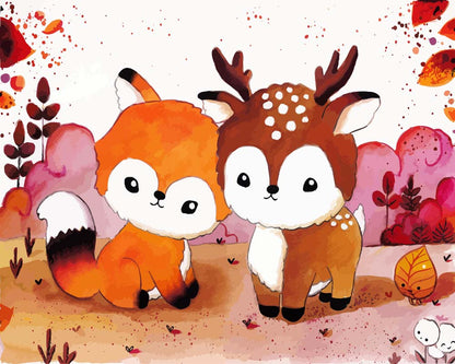 Malen nach Zahlen - Malen nach Zahlen - Fuchs und Reh - by Tiny Tami