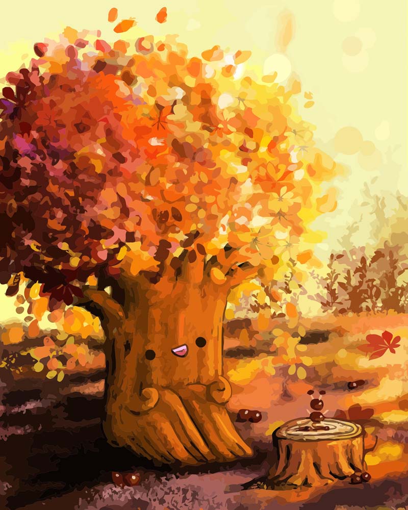 Malen nach Zahlen - Malen nach Zahlen - Kastanienbaum - by Tiny Tami