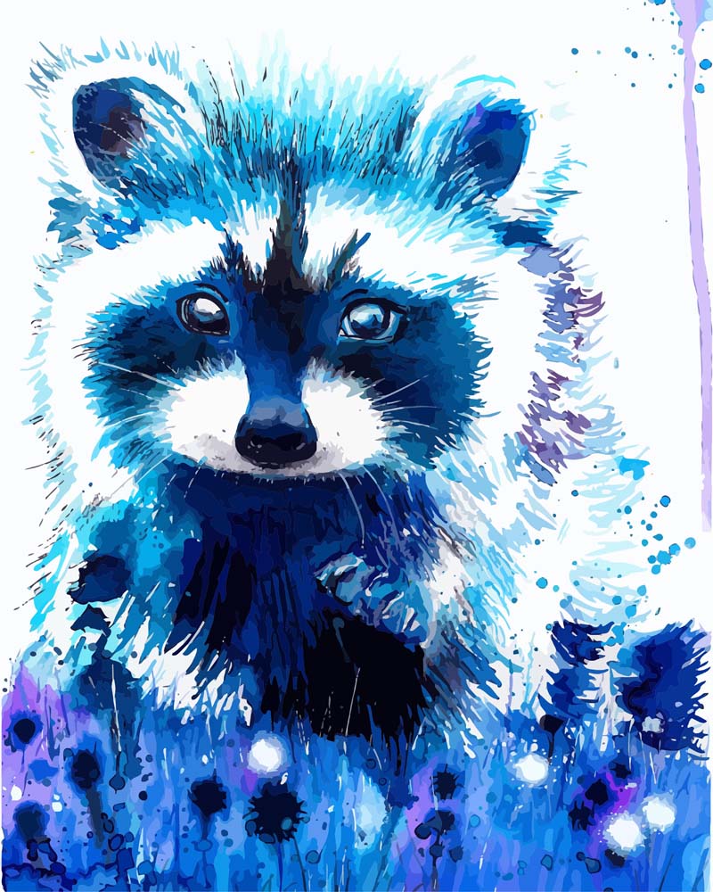 Malen nach Zahlen - Malen nach Zahlen - Waschbär - by Tiny Tami