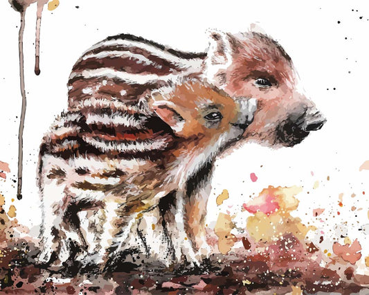 Malen nach Zahlen - Malen nach Zahlen - Wildschweinchen - by Tiny Tami